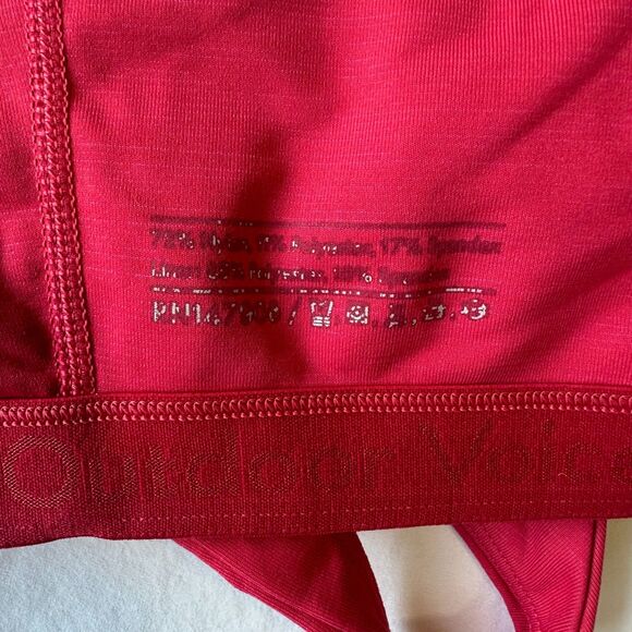 Outdoor Voices TechSweat Crop Top Bra 7/8 Flex Legging Set Pink Red Size L Large - Picture 5 of 16